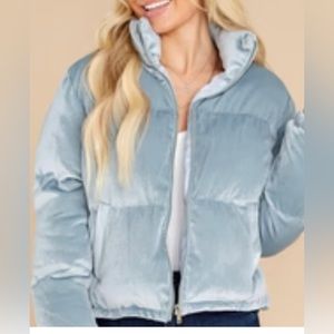 NWT puffer jacket. The Pants Store brand. Dusty blue color. Great fit!